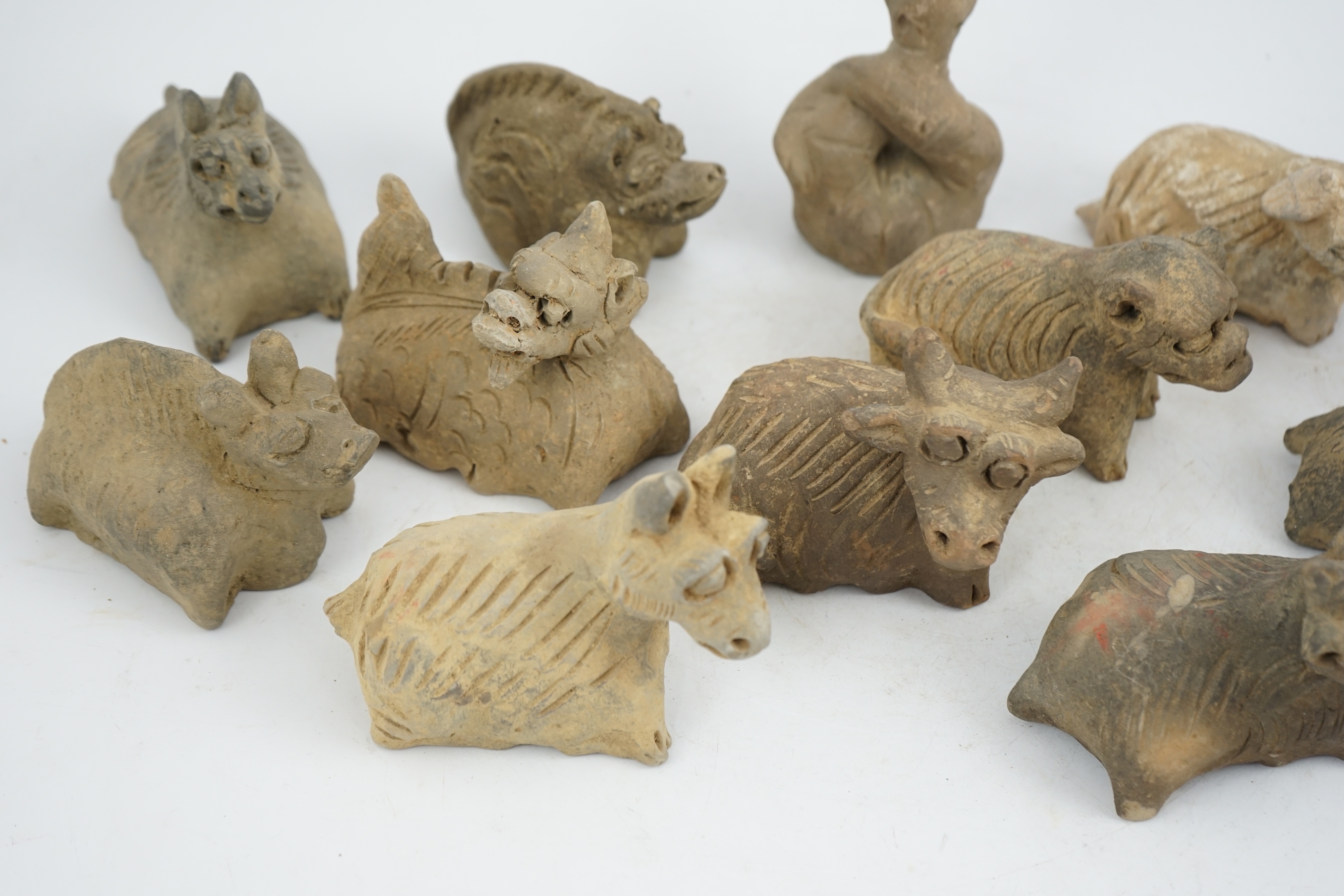 A set of twelve Chinese Buddhist pottery zodiac animals, Song Dynasty (AD 960-1279) or the Yuan Dynasty (AD 1279-1368)